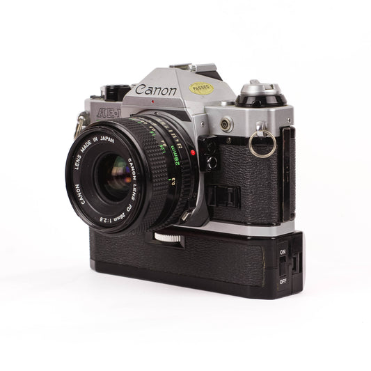 Canon AE-1 Program + 28mm 2.8 + motor drive