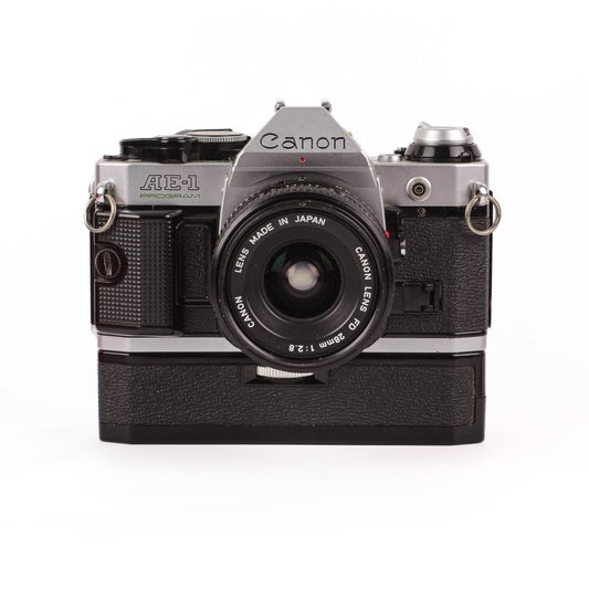 Canon AE-1 Program + 28mm 2.8 + motor drive